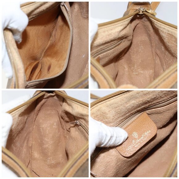 GUCCI Micro GG Supreme Web Sherry Line Bag PVC Beige Gold - Picture 14 of 15